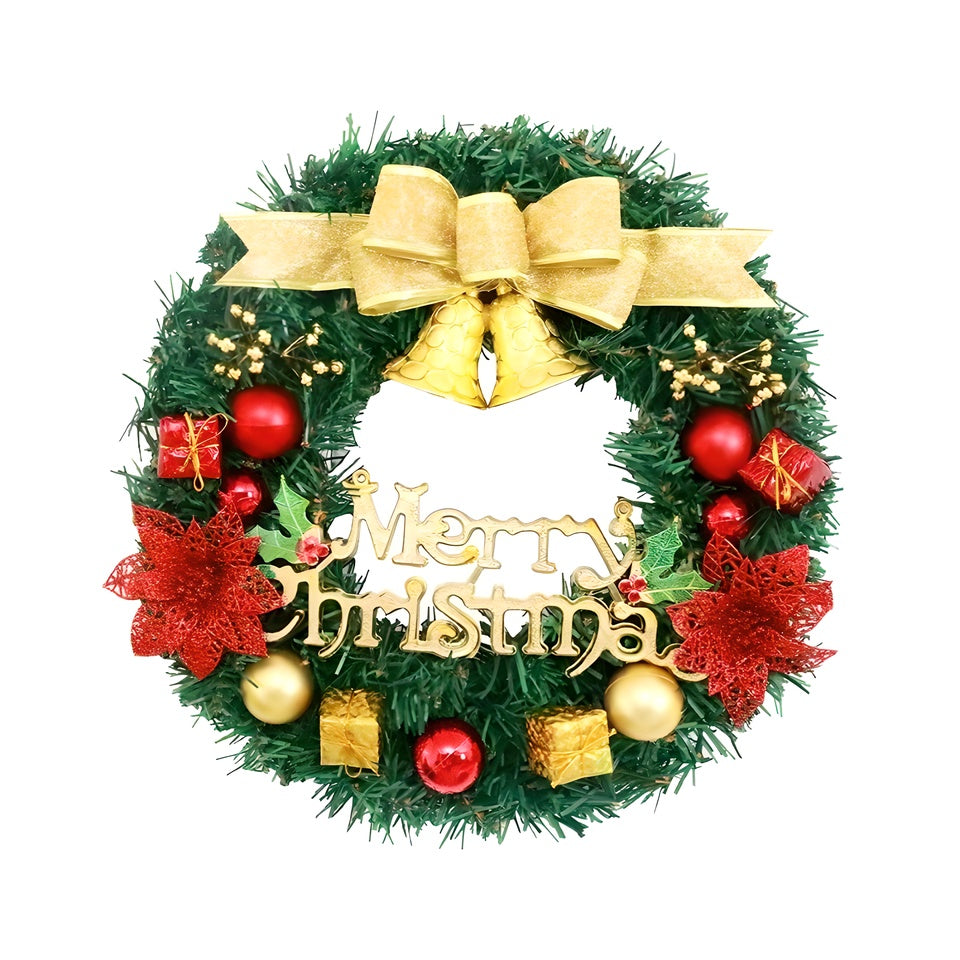 1 Piece Of 20-inch Bell-style Christmas Wreath, With Warm Light And Colored Light Options Available