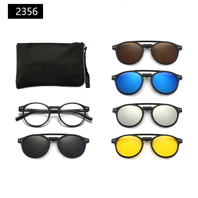 Magnetic Set Of Glasses Polarized Sunglasses Get Glasses Bag Free