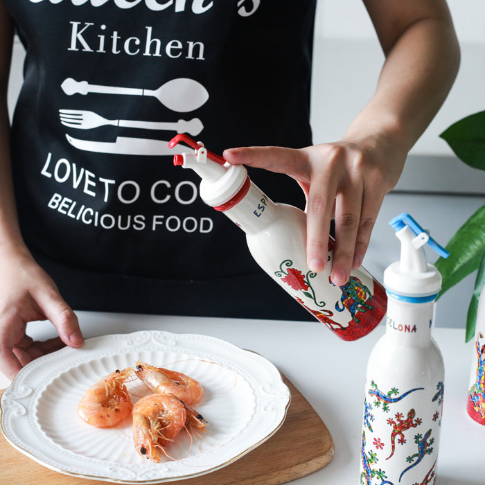 Ceramic Household Kitchen Vinegar Pot Small Oil Pot Soy Sauce Bottle Vinegar Bottle