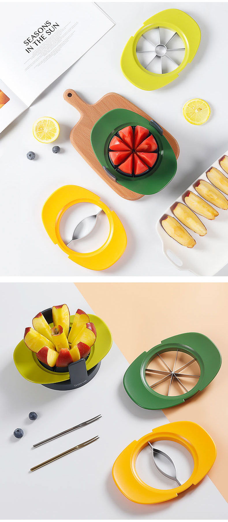 German Cut Fruit Artifact Slicer Orange Mango Pit and Split Kitchen Multifunctional Cutter
