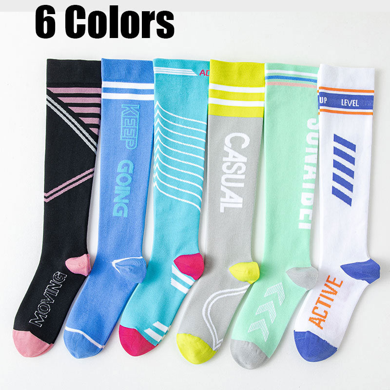 Women Compression Stockings High Long Tube Tide Socks Running Compression Stockings Riding Socks Outdoor Elastic Socks