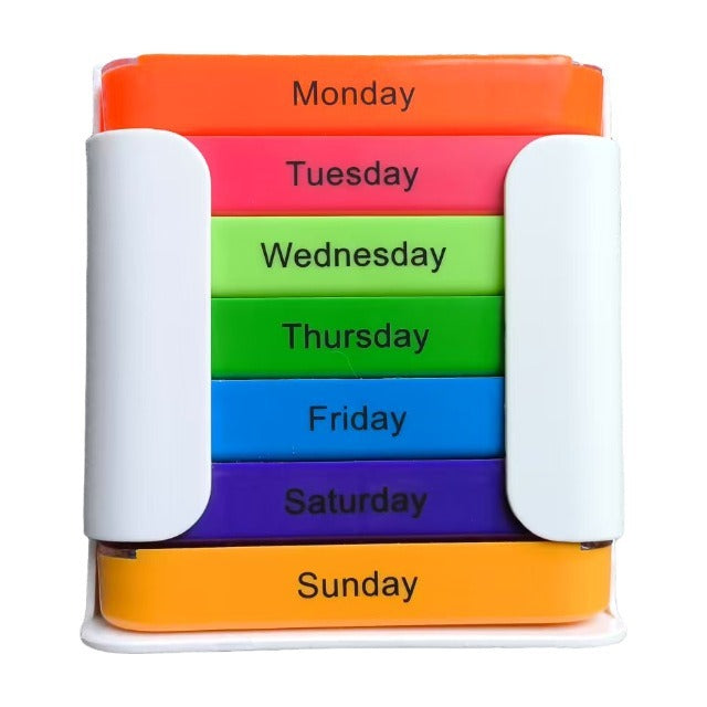 Convenient 28-compartment Drawer Medicine Box, Square, 7-day Medication Organizer, 28-compartment Medicine Box, Portable Weekly Medicine Box