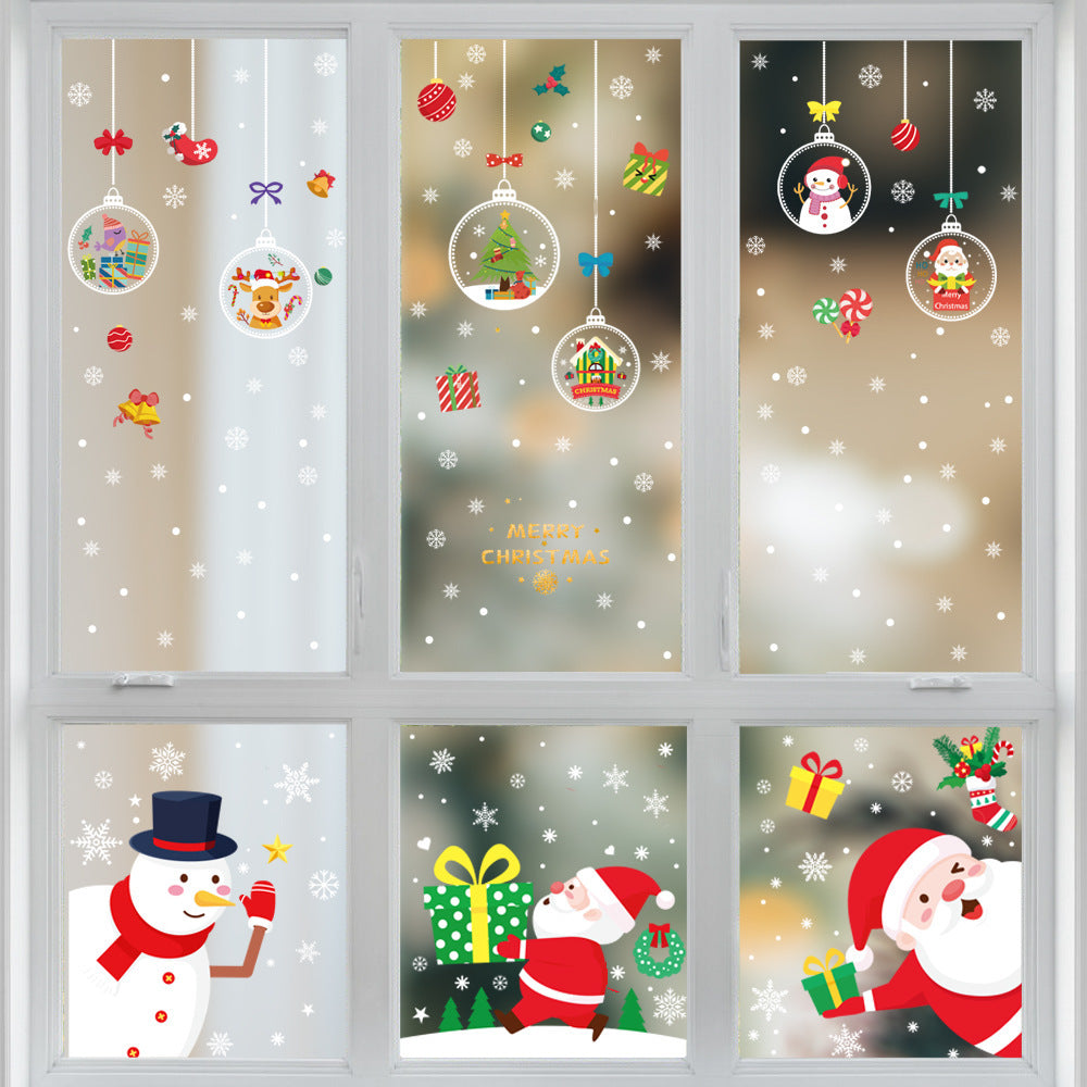 Claus Elk Vitrine Decoration Static Sticker