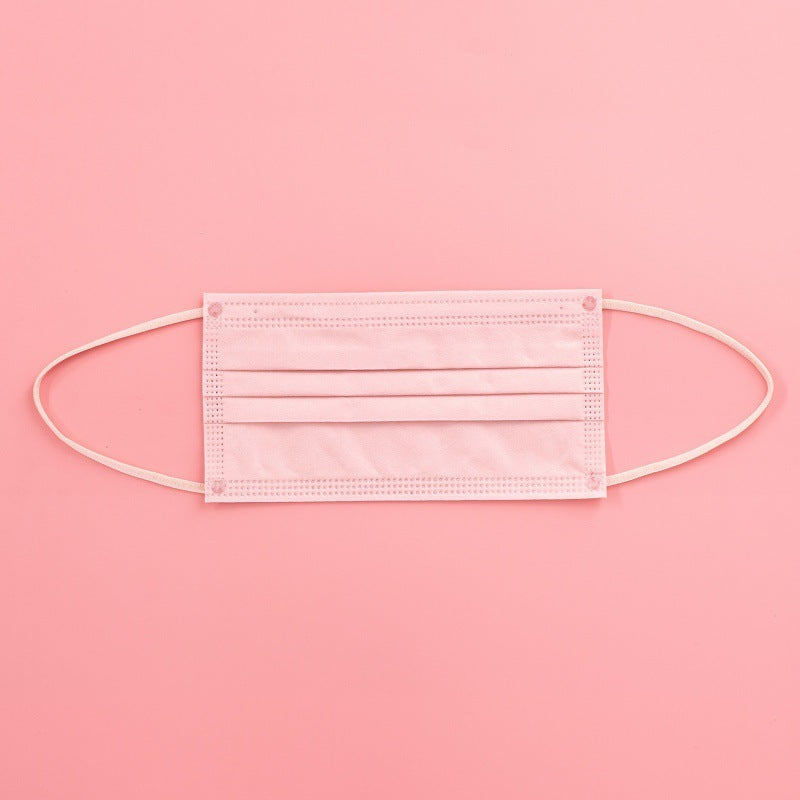 Fashion Milk Tea Color Soft Disposable Mask 5MM Wide Ears