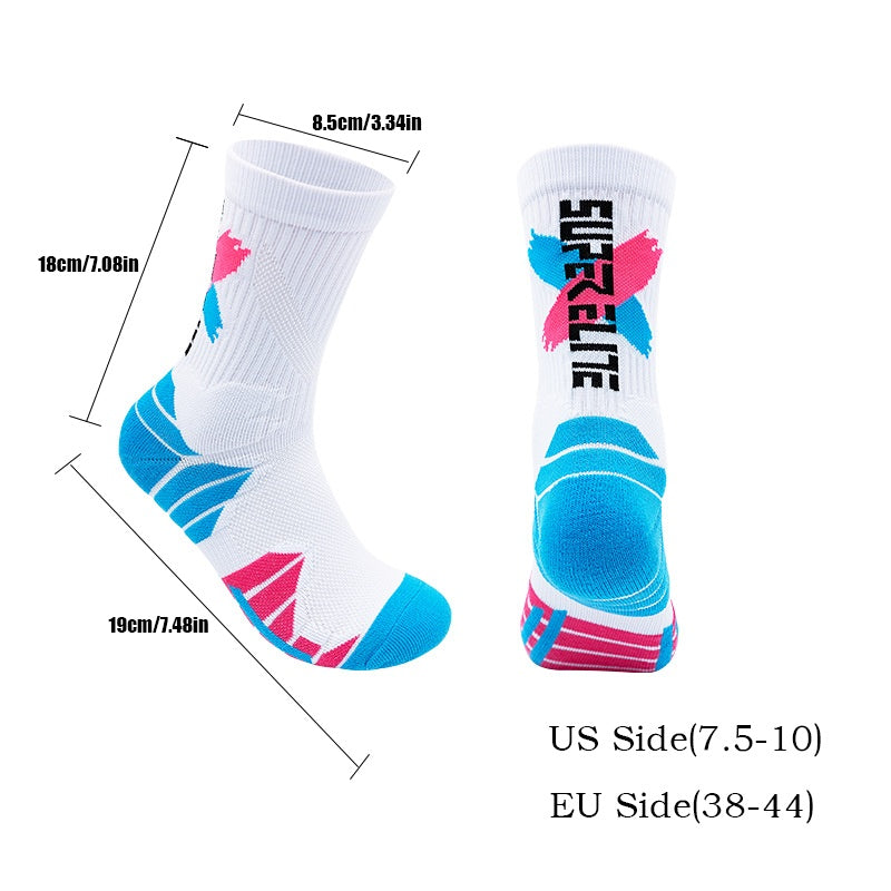 9 Pairs Men Compression Running Socks Crew Athletic Hiking Anti Blister Cushioned Anti-odor And Breathable For Running Hiking Cycling
