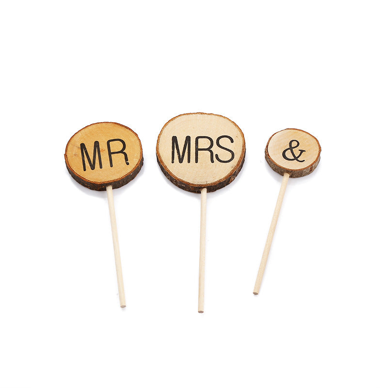 Personalized Wooden Cake Party Decoration Card