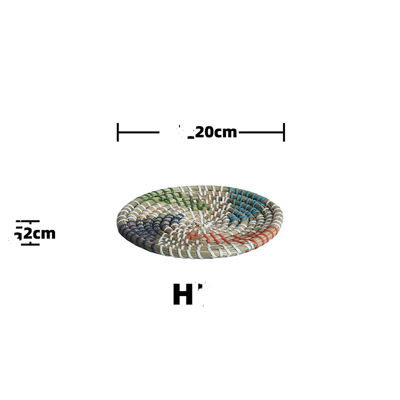 Straw Decoration Plate Hanging European Style Decoration Plate