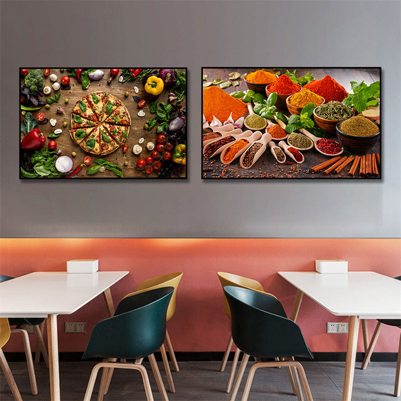 Cereal Spice Pepper Spoon Canvas Painting Kitchen Decoration Poster