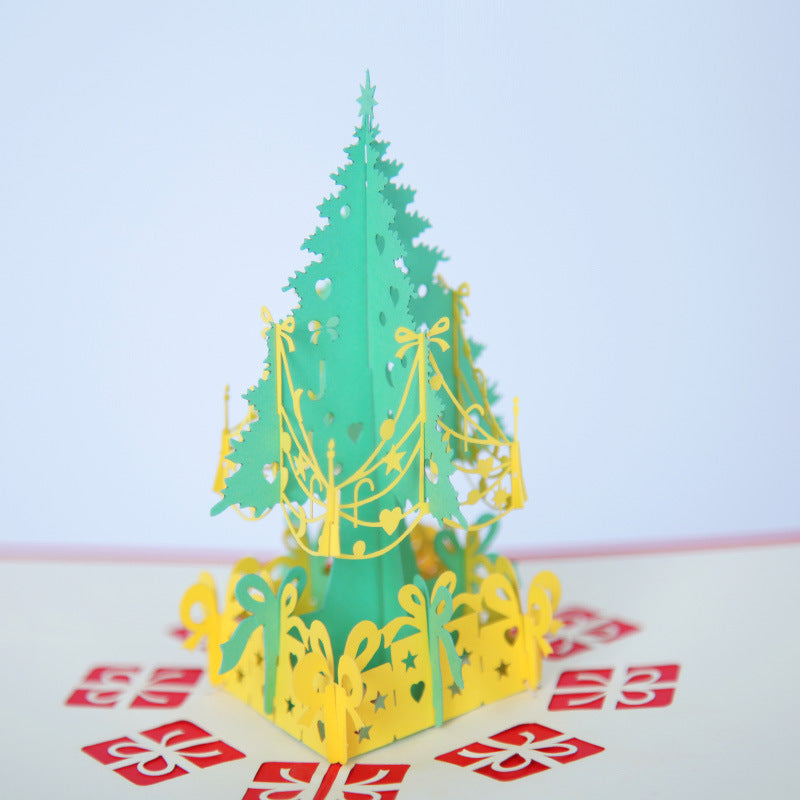 Christmas card gifts 3D stereo greeting card Christmas tree birthday blessing handmade New Year card business card