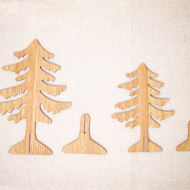 Wooden Inserts Christmas Tree Desktop Decoration Ornaments