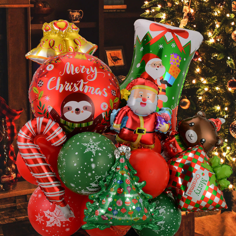2024 Christmas Party Combination New Year Decoration Atmosphere Layout Aluminum Foil Balloon Set