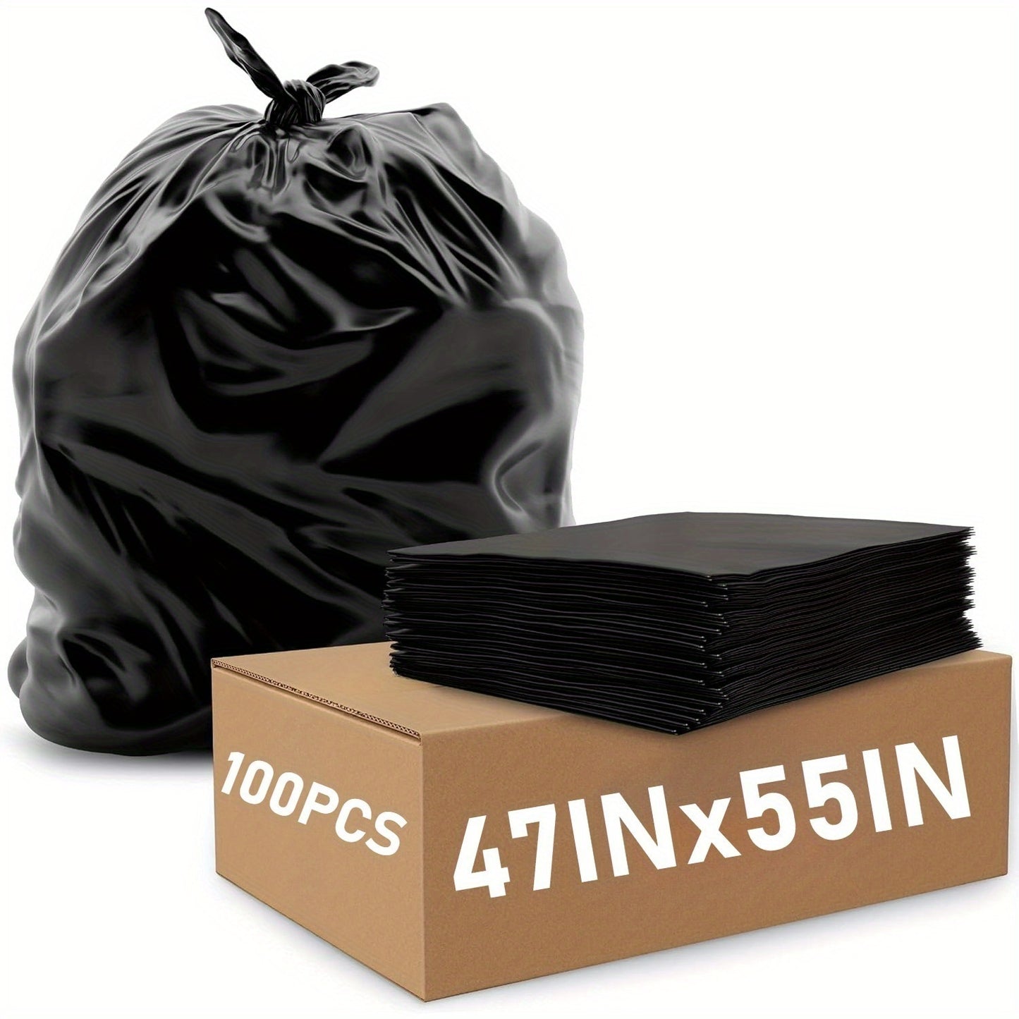 65 Gallon Oversized Garbage Bag -100 Thick Heavy Black Garbage Bags, Not Shipped On Weekends, Banned From Sale On Amazon