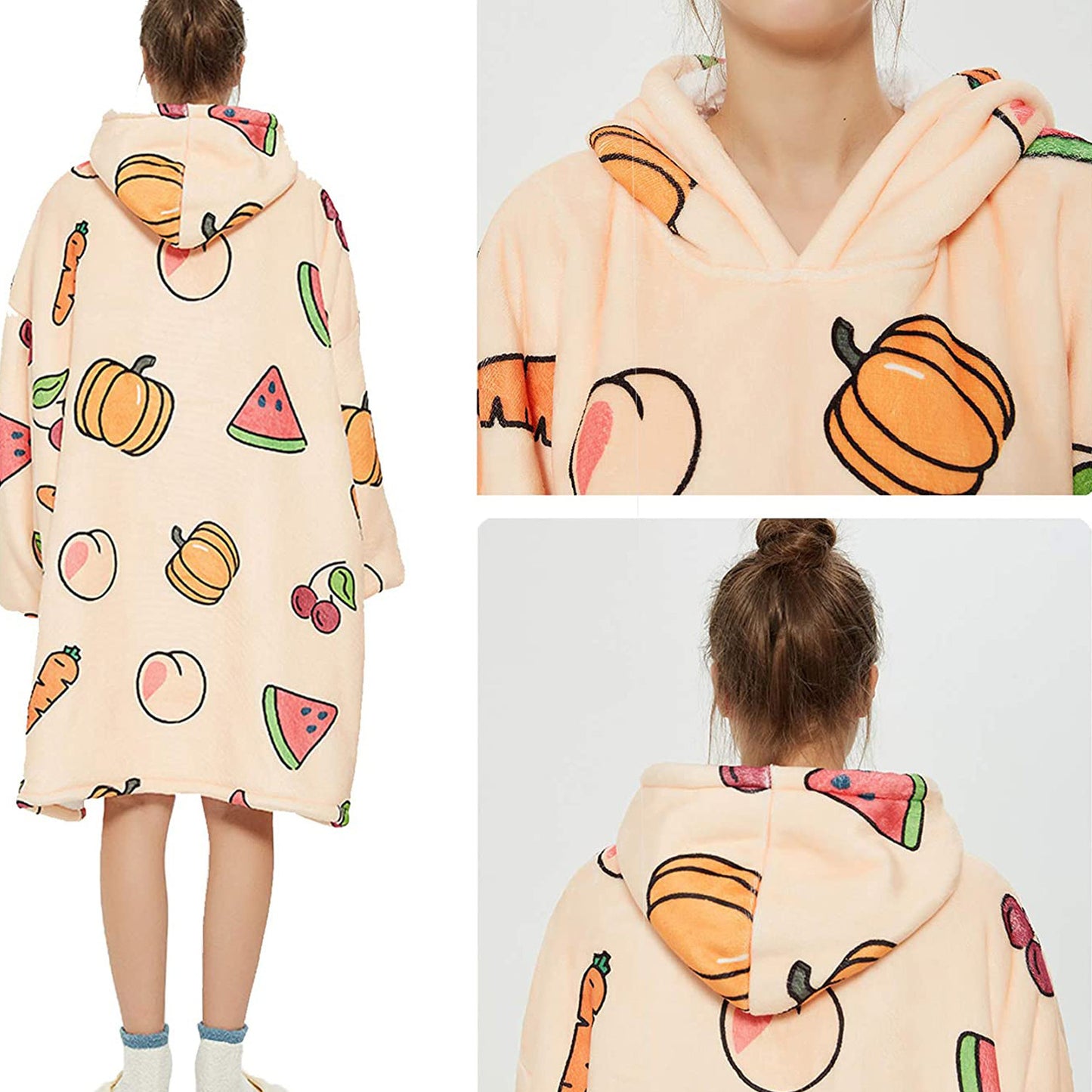 Hooded Bathrobe Digital Printing Pajamas