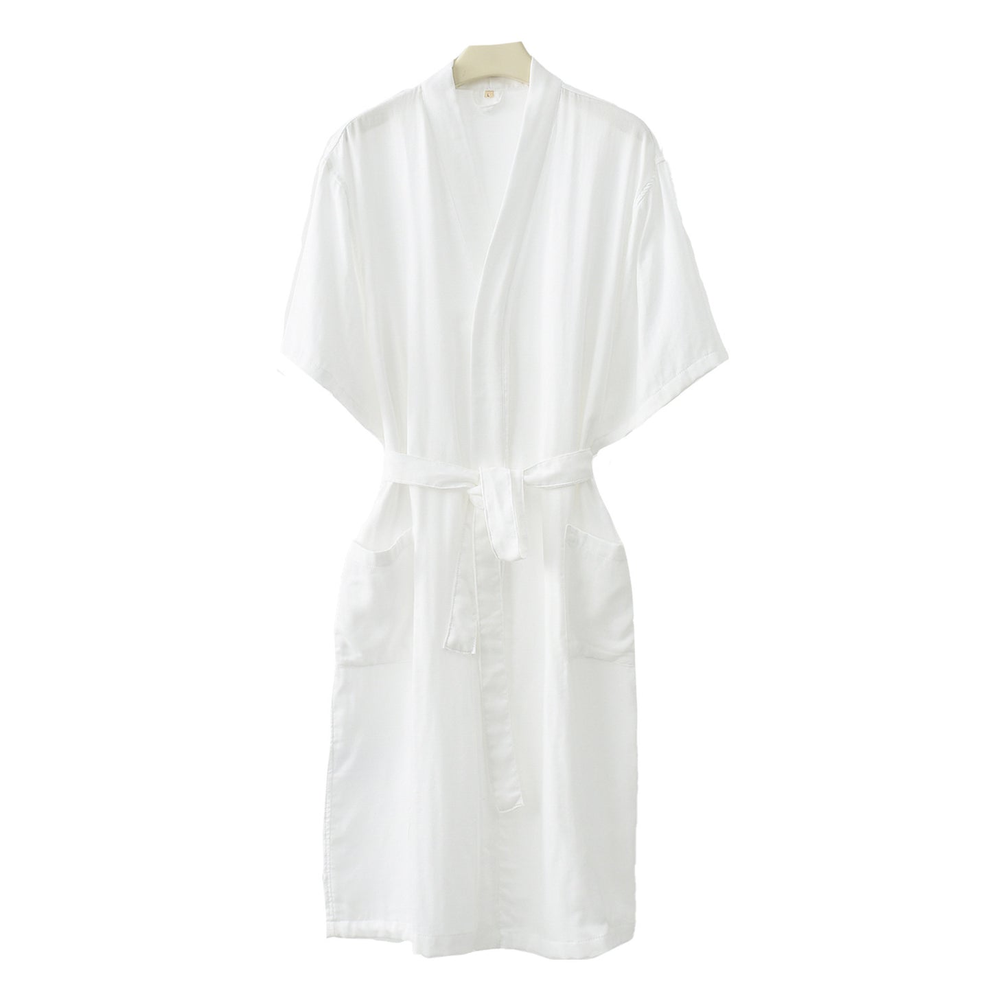 Bamboo Cotton Short-sleeved Bathrobe Women's Bathrobe Night-robe Pajamas
