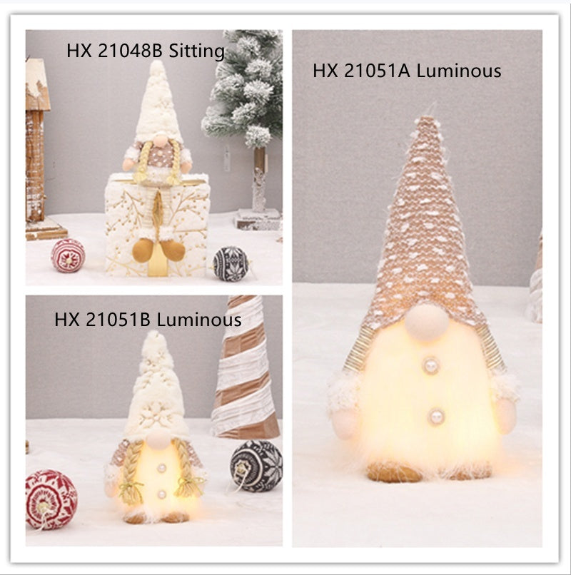 Retractable Luminous Santa Doll Rudolf Christmas Faceless Decoration Ornaments