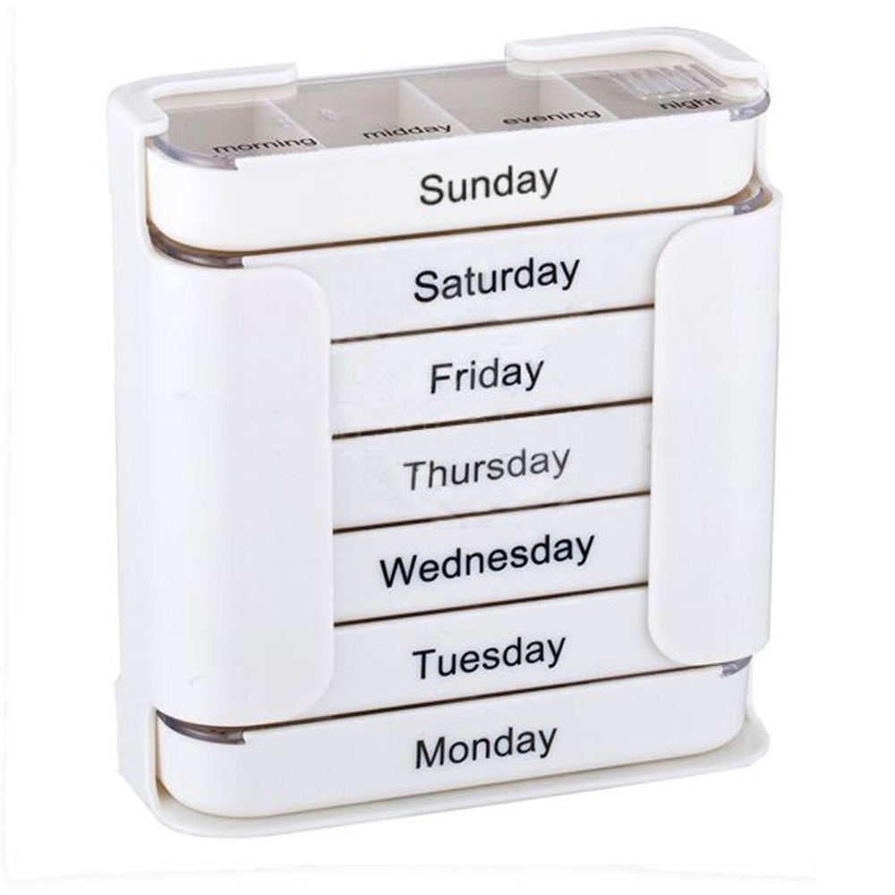 Convenient 28-compartment Drawer Medicine Box, Square, 7-day Medication Organizer, 28-compartment Medicine Box, Portable Weekly Medicine Box