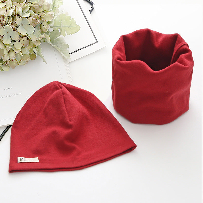 Children's Cotton Hat Scarf Two-piece Set