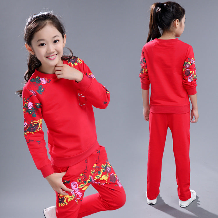 Fashion and leisure children's sports two piece set