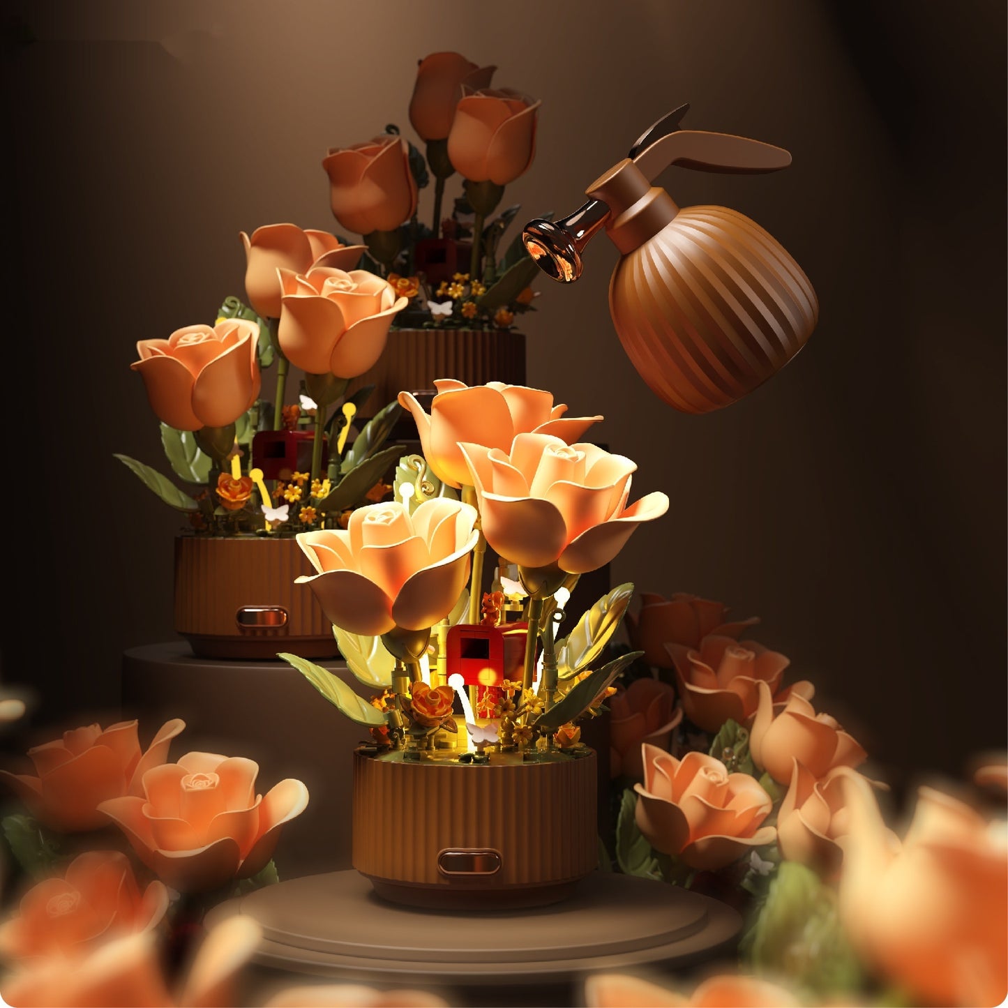 Preserved Flower Building Blocks Motion Flowers Model Birthday Valentine's Day Gift