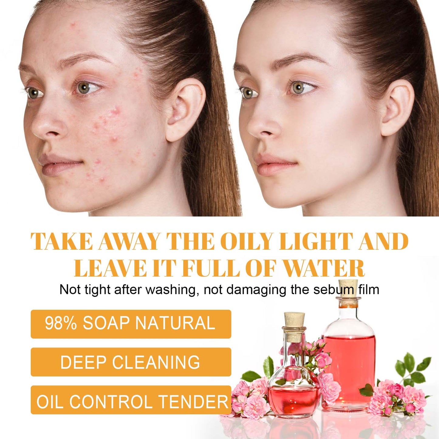 Turmeric Facial Cleanser Deeply Cleanses The Facial Skin, Fades Acne Marks And Acne Marks, And Moisturizes, Brightens And Beautifies The Skin