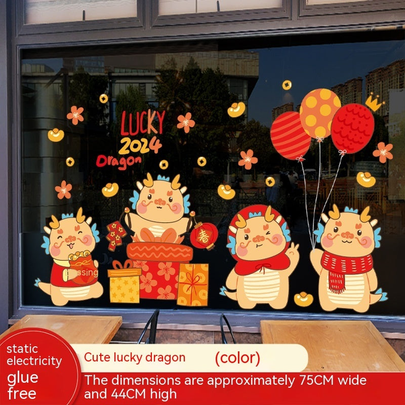 Decoration Dragon Year Window Stickers New Year Window Stickers Spring