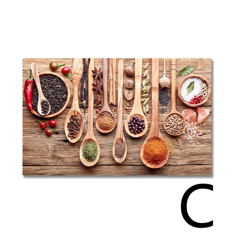 Cereal Spice Pepper Spoon Canvas Painting Kitchen Decoration Poster