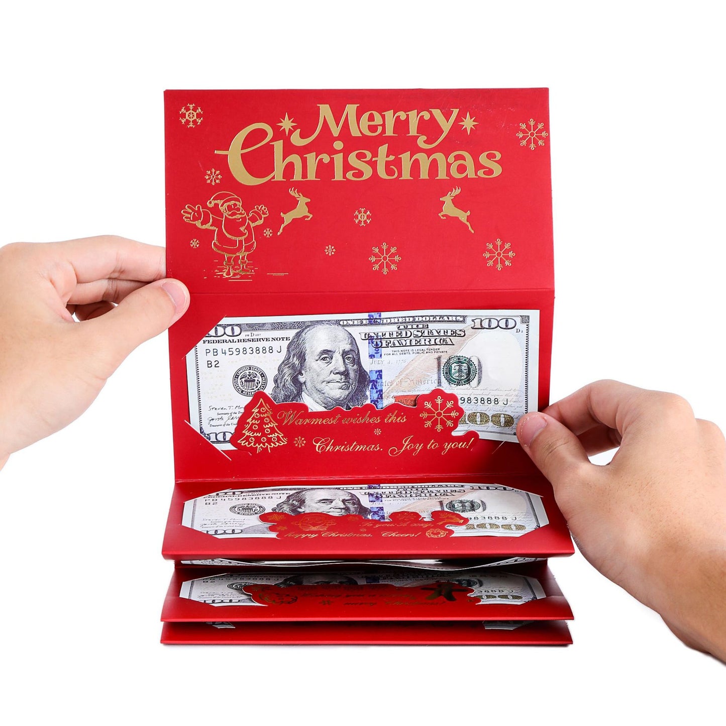 New 6-card Red Envelope Christmas Gilding Folding Red Envelope