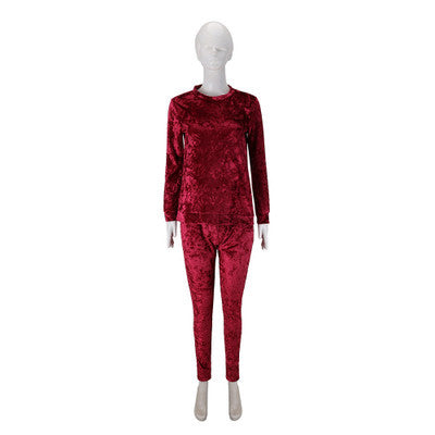 Velvet leisure sports suit