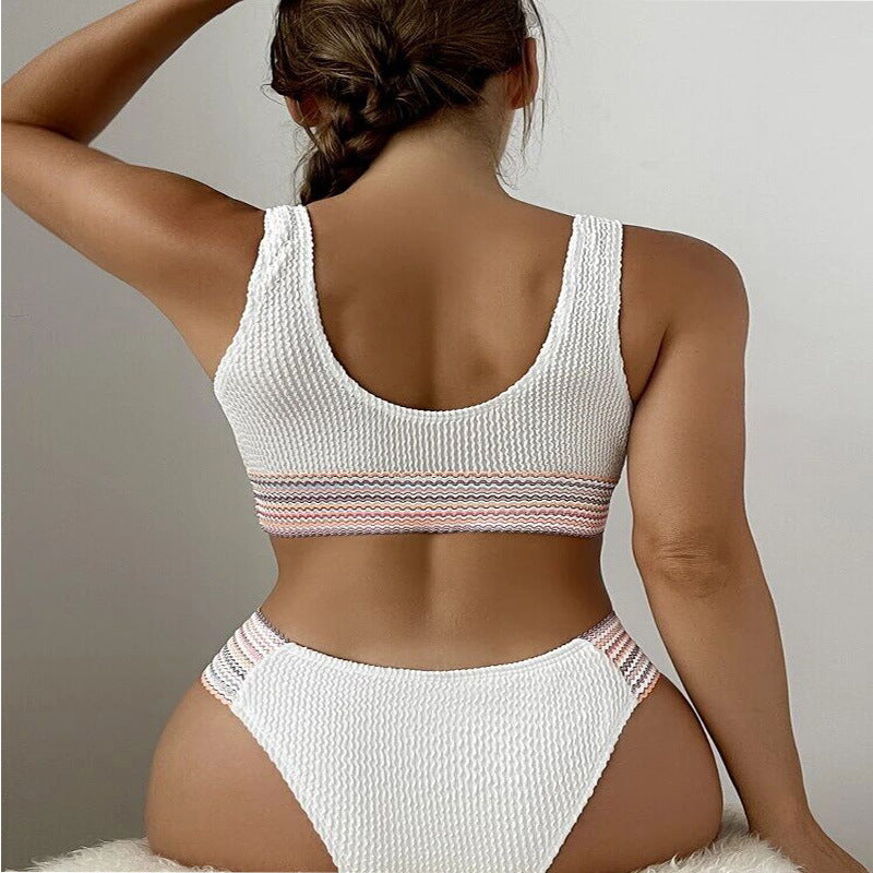 Sports Youth Women's Sports Two-piece Swimsuit Beauty Back White Swimsuit