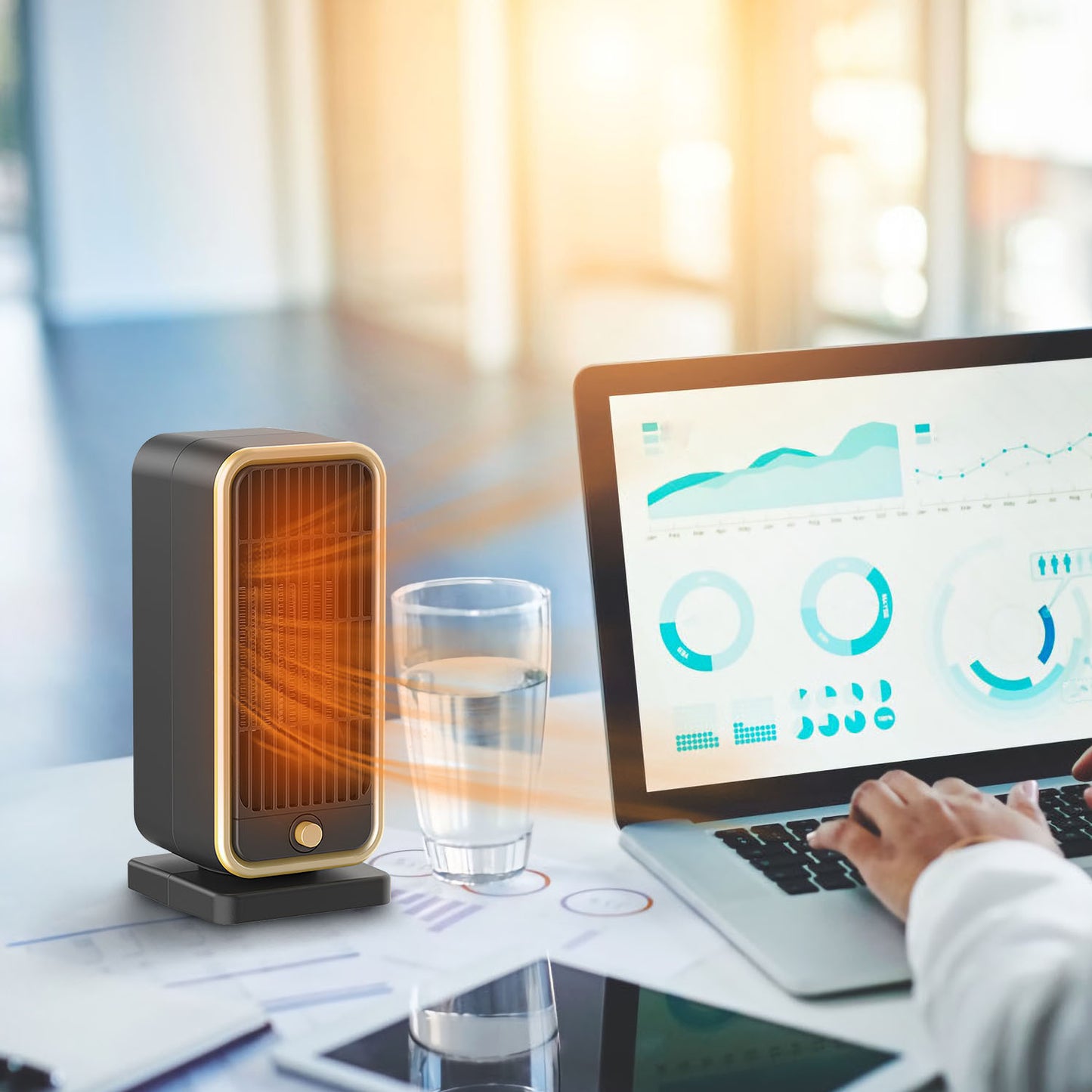 1Pc 500W Portable Electric Heater PTC Ceramic Heating Space Heater Overheating Tip Over Protection 3S Heating Space For 322 Sq FT Home Office Use