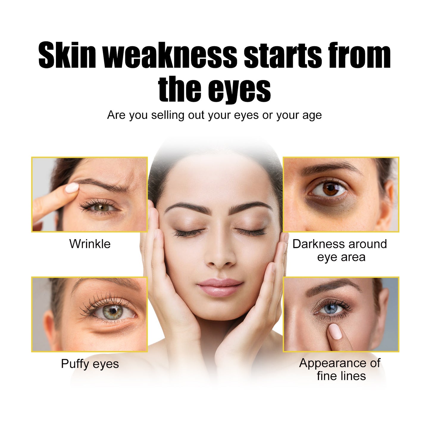 EELHOE Collagen Gold Eye Mask Moisturizing Care, Firming Eye Lines, Eye Patches, Staying Up Late, Dark Circles, Eye Bags