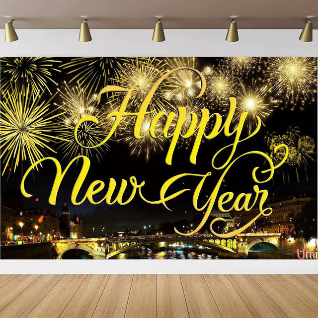 Happy New Year Theme New Year's Eve Party Carnival Background Decorative Tapestry