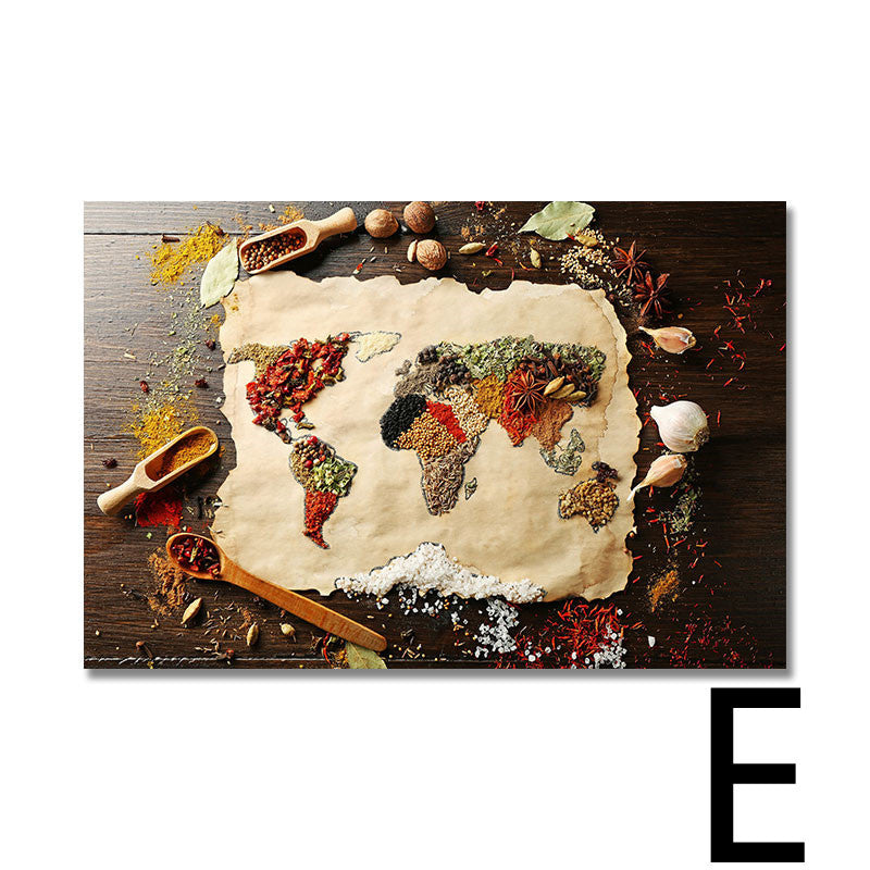 Cereal Spice Pepper Spoon Canvas Painting Kitchen Decoration Poster