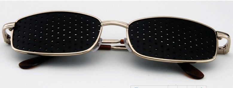 Perforated Pinhole Metal Full Frame Glasses