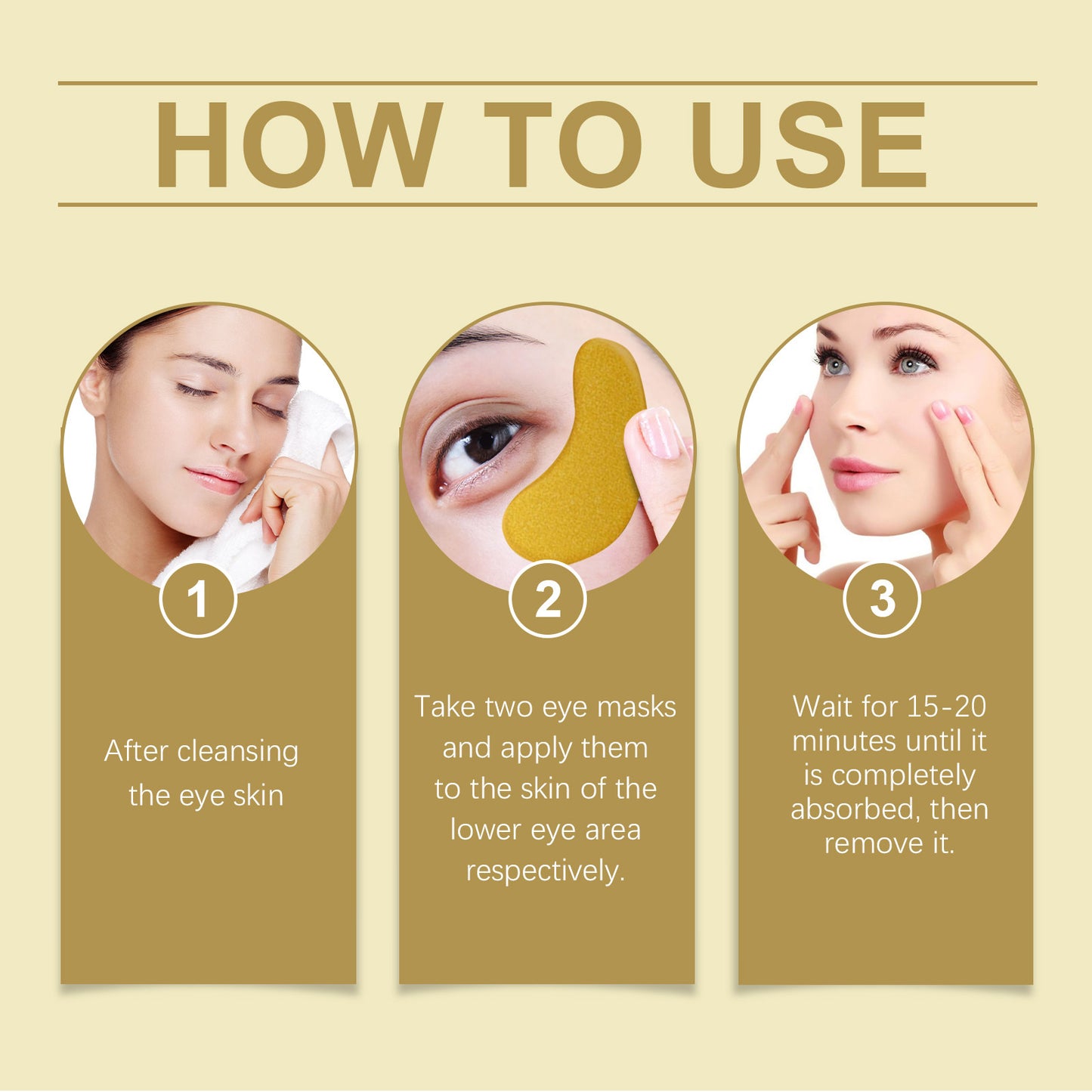 EELHOE Gold Firming Eye Mask Lightens Fine Lines, Dark Circles, Moisturizes And Moisturizes, And Firms The Skin Around The Eyes