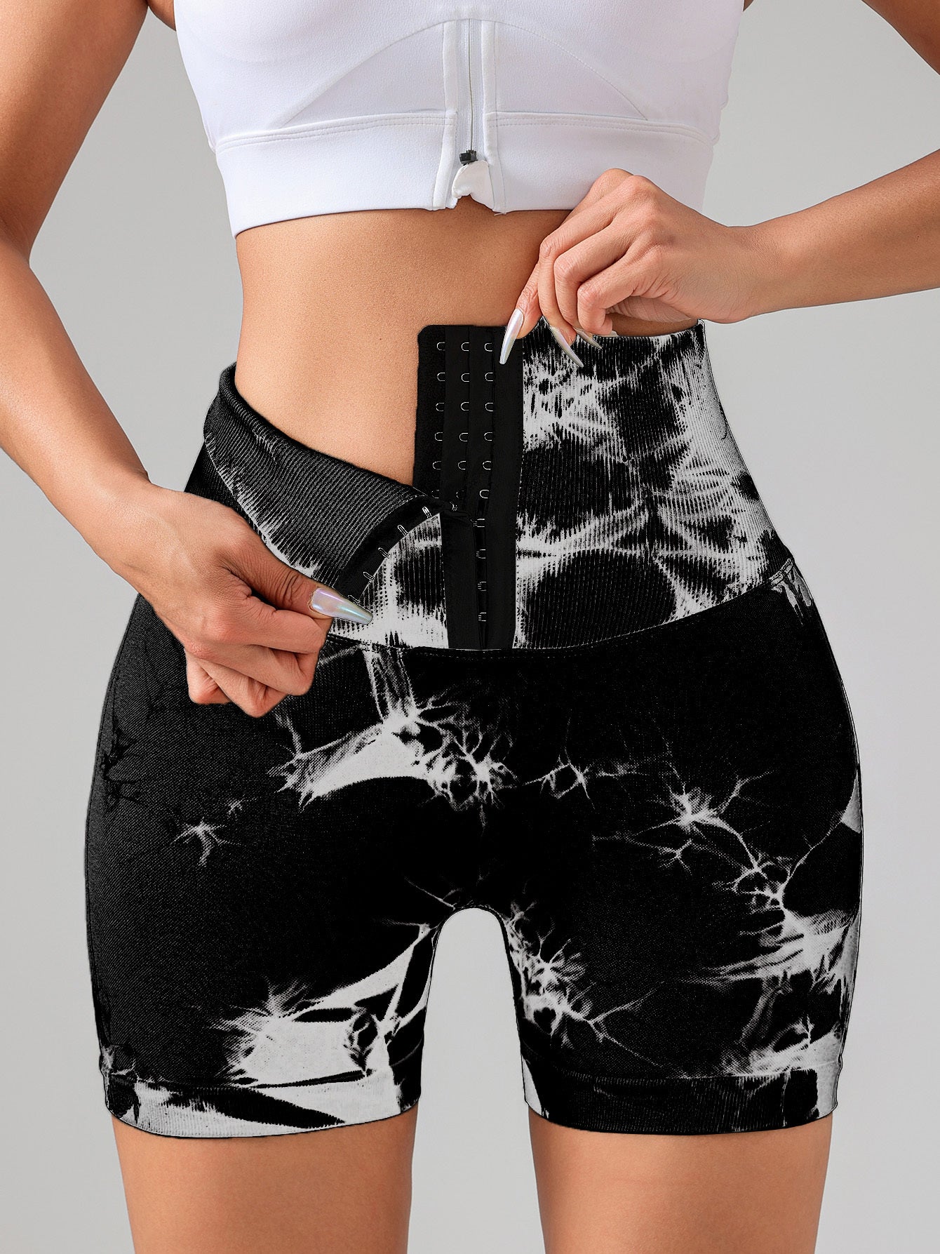 Tie Dye Button Everyday Wear Spring Summer Sports Shorts