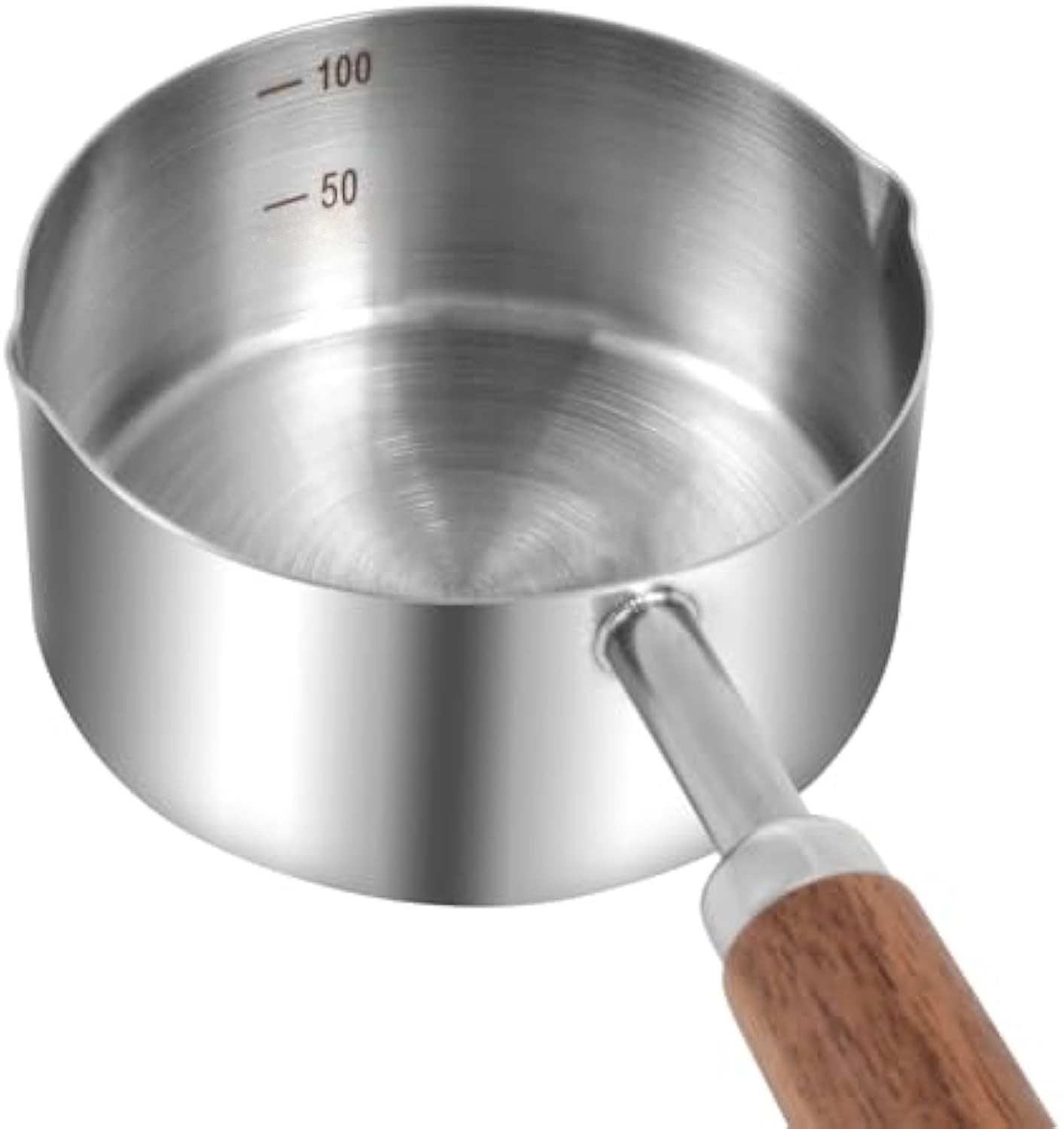Dog Food Scoop 304 Stainless Steel Pet Food Scoop Measuring Cup With Wooden Handle