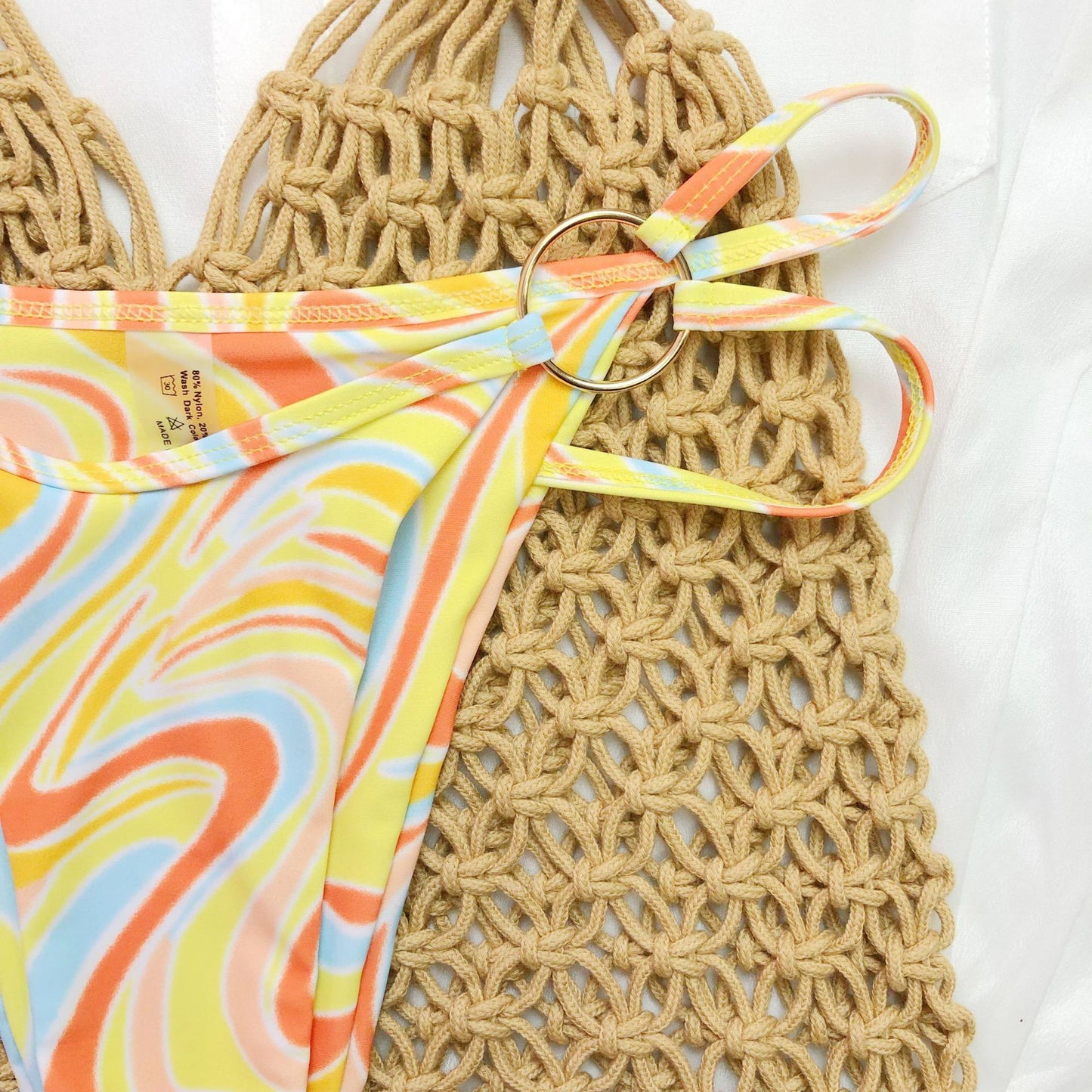 Swimwear Color Printing Three-piece Set