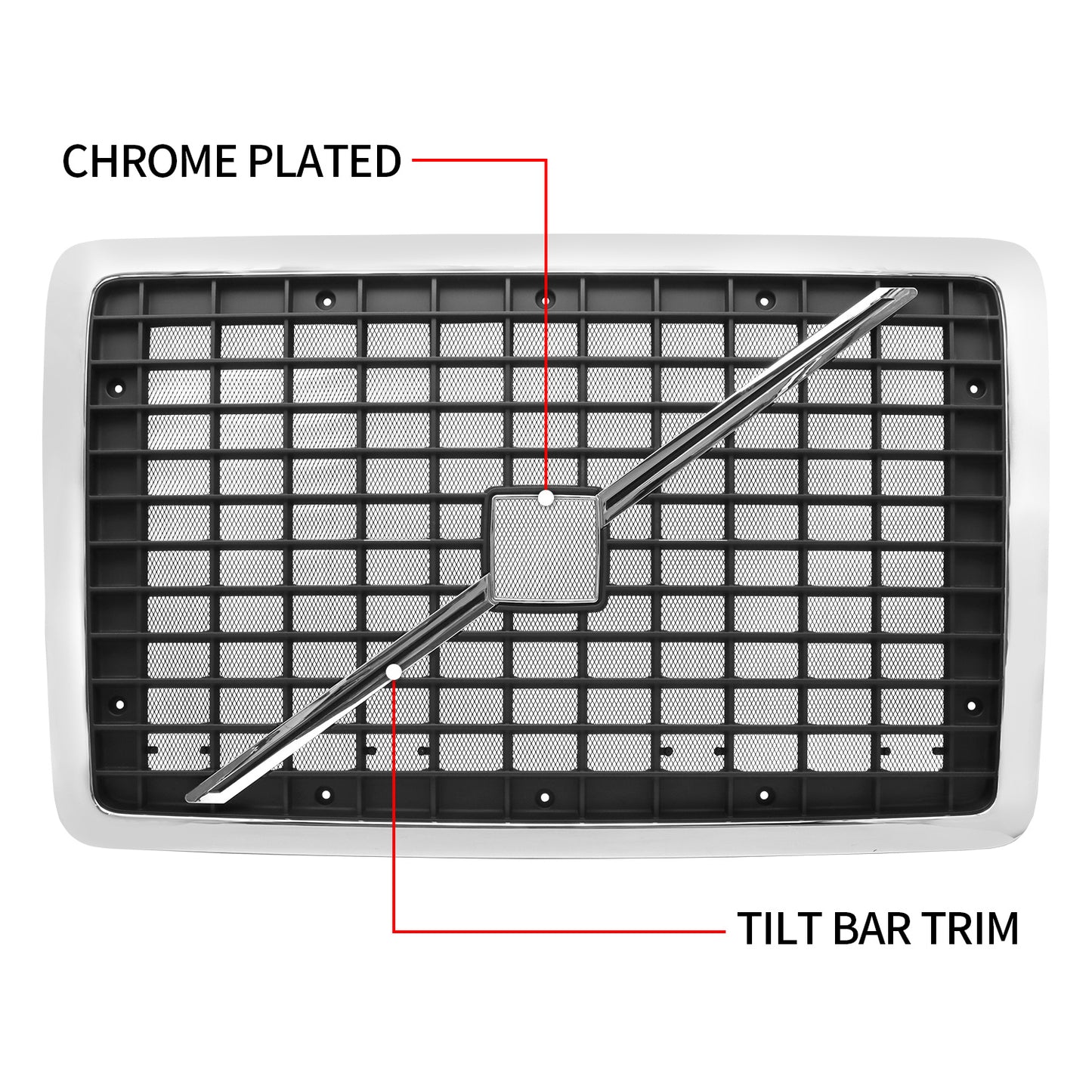 VOLVO, 2004-2017, VNL, Grille, US Version, Chrome Black, With Insect-proof Net