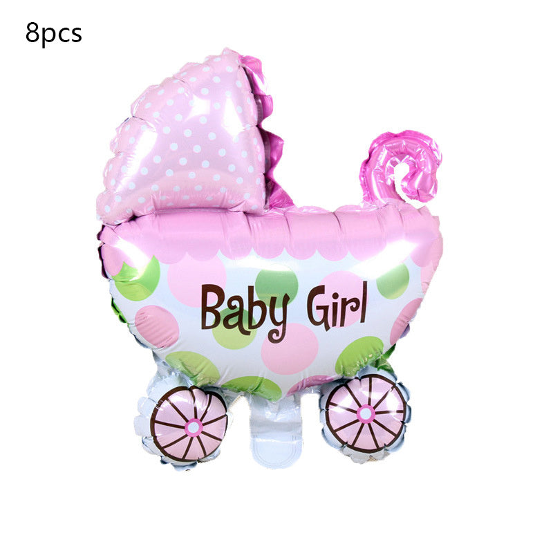 Medium Baby Stroller Decoration Birthday Party Year-old Banquet Aluminum Foil Balloon