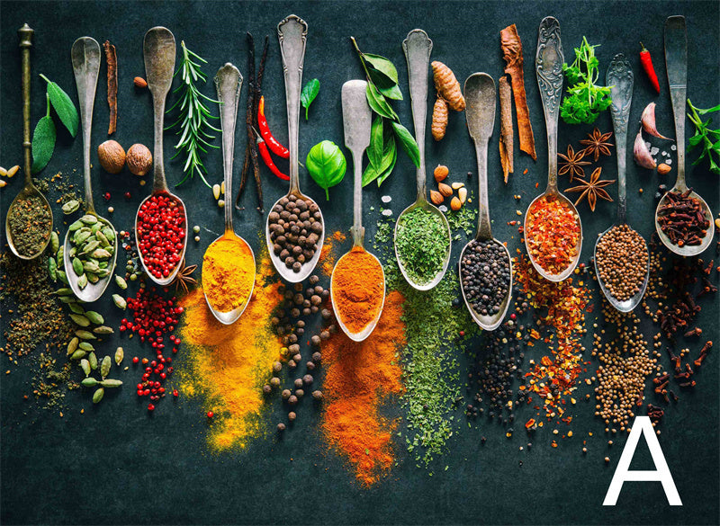 Cereal Spice Pepper Spoon Canvas Painting Kitchen Decoration Poster
