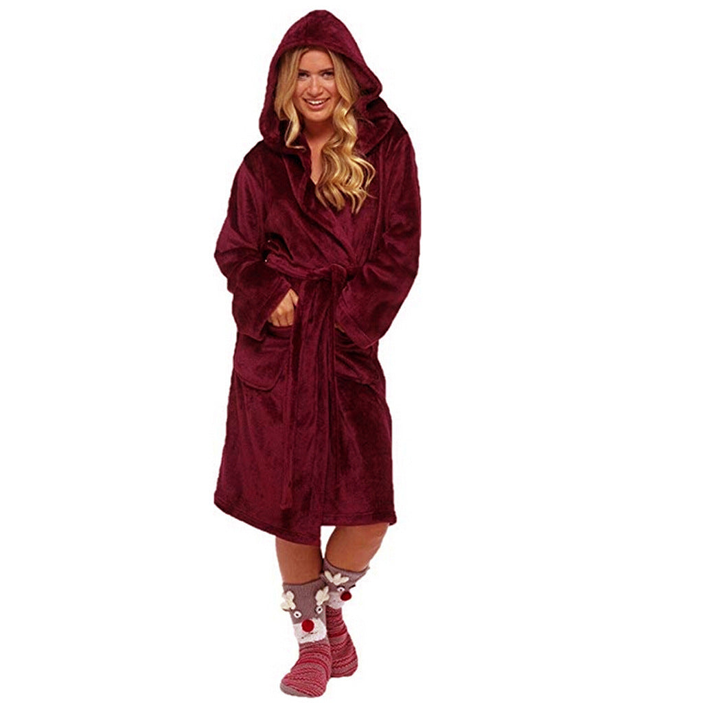 Women's Long Bathrobe With Belt