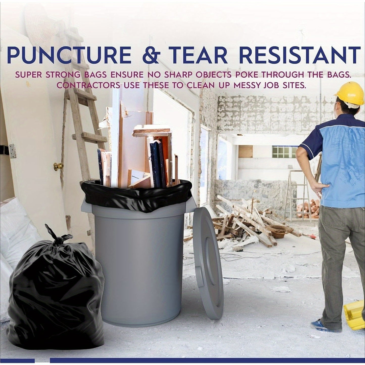 65 Gallon Oversized Garbage Bag -100 Thick Heavy Black Garbage Bags, Not Shipped On Weekends, Banned From Sale On Amazon