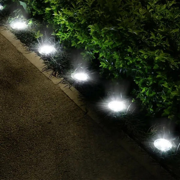 4Pcs Solar Powered Ground Light Outdoor IP65 Waterproof Buried