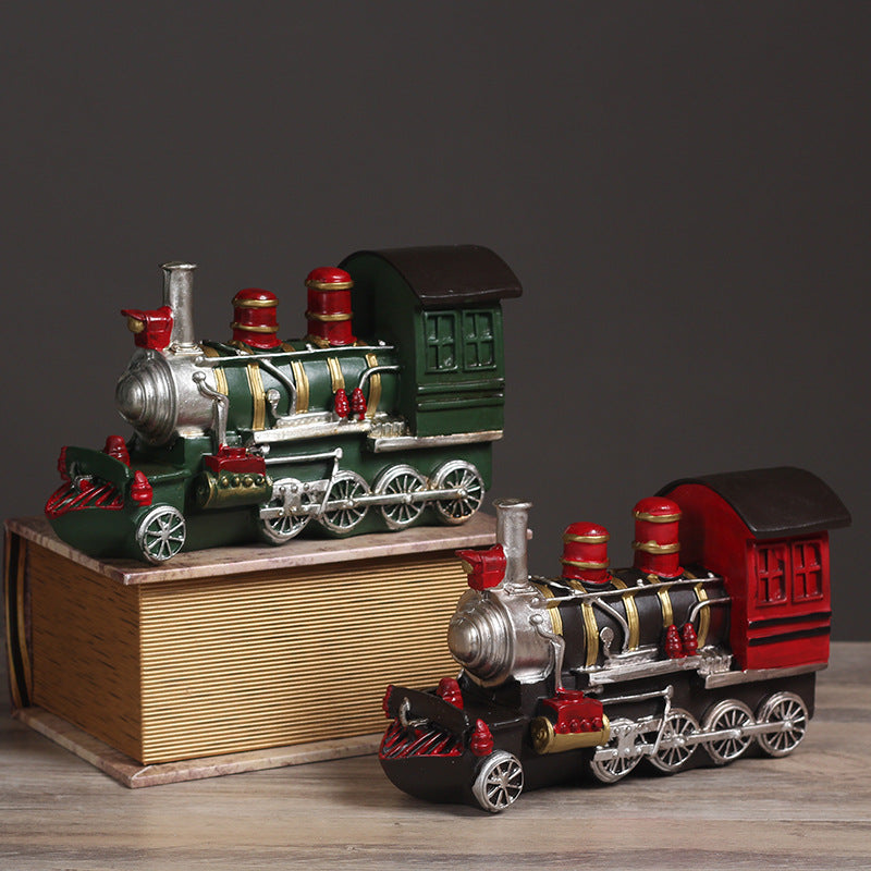 Retro Resin Locomotive Model Decoration Creative Home Living Room Decoration Decoration Gifts