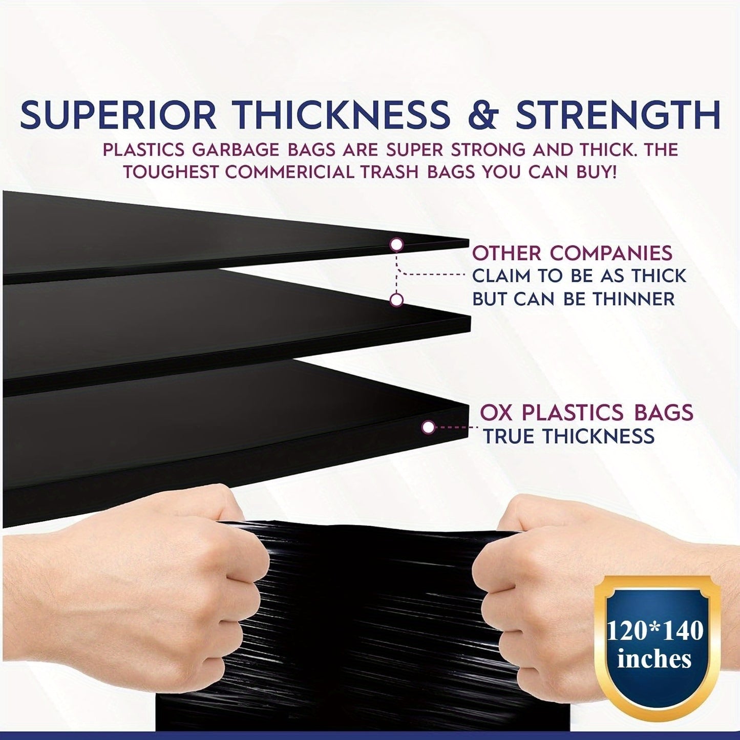 65 Gallon Oversized Garbage Bag -100 Thick Heavy Black Garbage Bags, Not Shipped On Weekends, Banned From Sale On Amazon