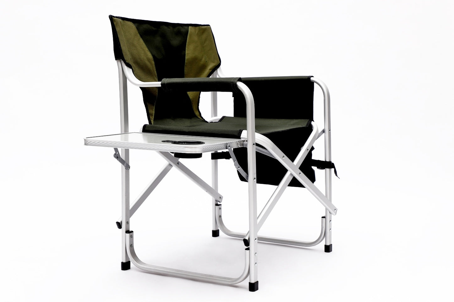 1pc Padded Folding Chair W Side Table & Storage, Lightweight Oversized