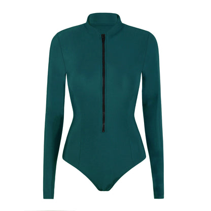 Outdoor Sports Long Sleeve Triangle One-piece Swimsuit