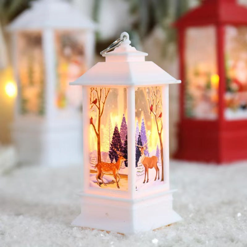 Christmas Storm Lantern Candlestick Lamp Small Night Lamp Old Snowman Decoration Small Night Lamp Desktop Decoration