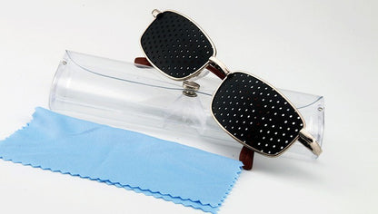 Perforated Pinhole Metal Full Frame Glasses